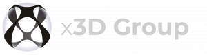 x3D Group white logo